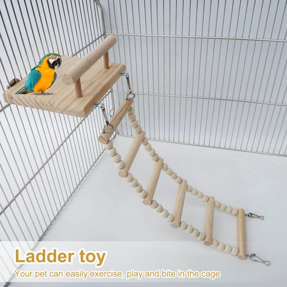 ZIG Bird Toy Strong Hardness Exercise Tool Safe Pet Parrot Perch Stand Stick Springboard Ladder Toy Bird Supplies Animals & Pet Supplies > Pet Supplies > Bird Supplies > Bird Ladders & Perches Zig B  