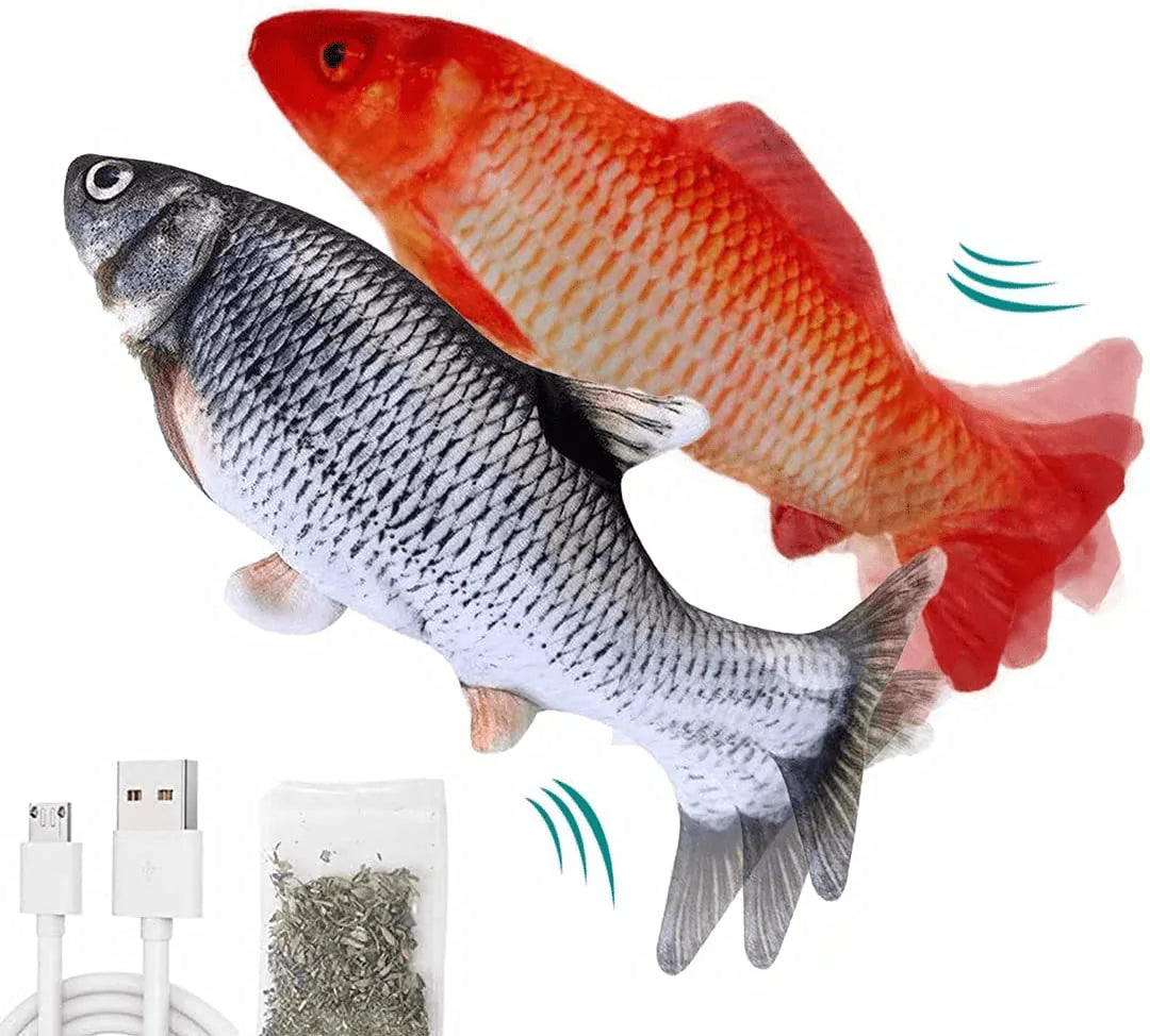 ZIKATON Flopping Fish Cat Toy 11",Electric Moving Fish Cat Toy, Motion Kitten Toy,Realistic Floppy Cat Kicker Fish Toy, Vibrating Catnip Fish Toy,Different Fish for Choice & Fun Toy for Cat Exercise Animals & Pet Supplies > Pet Supplies > Cat Supplies > Cat Toys ZIKATON Carp&Red Carp  