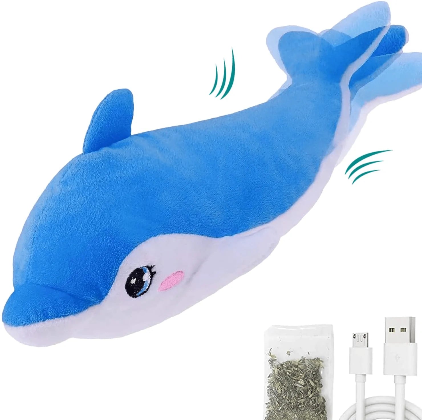 ZIKATON Flopping Fish Cat Toy 11",Electric Moving Fish Cat Toy, Motion Kitten Toy,Realistic Floppy Cat Kicker Fish Toy, Vibrating Catnip Fish Toy,Different Fish for Choice & Fun Toy for Cat Exercise Animals & Pet Supplies > Pet Supplies > Cat Supplies > Cat Toys ZIKATON Dolphins  
