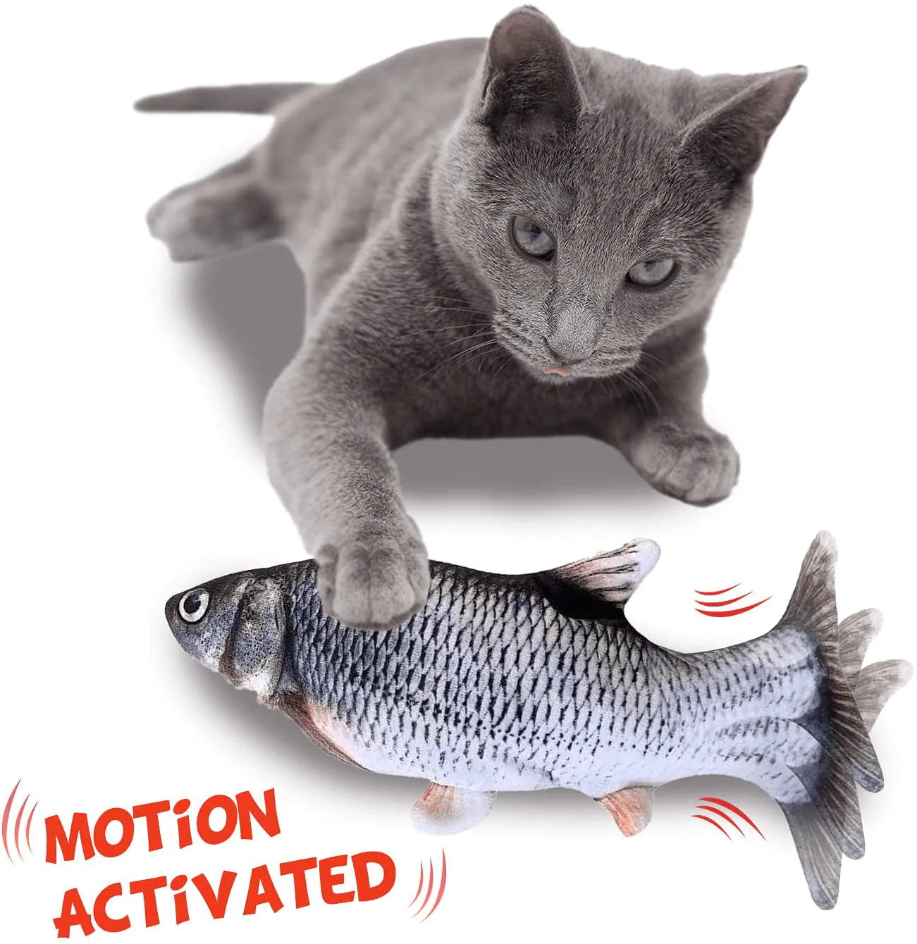 ZIKATON Flopping Fish Cat Toy 11",Electric Moving Fish Cat Toy, Motion Kitten Toy,Realistic Floppy Cat Kicker Fish Toy, Vibrating Catnip Fish Toy,Different Fish for Choice & Fun Toy for Cat Exercise Animals & Pet Supplies > Pet Supplies > Cat Supplies > Cat Toys ZIKATON   