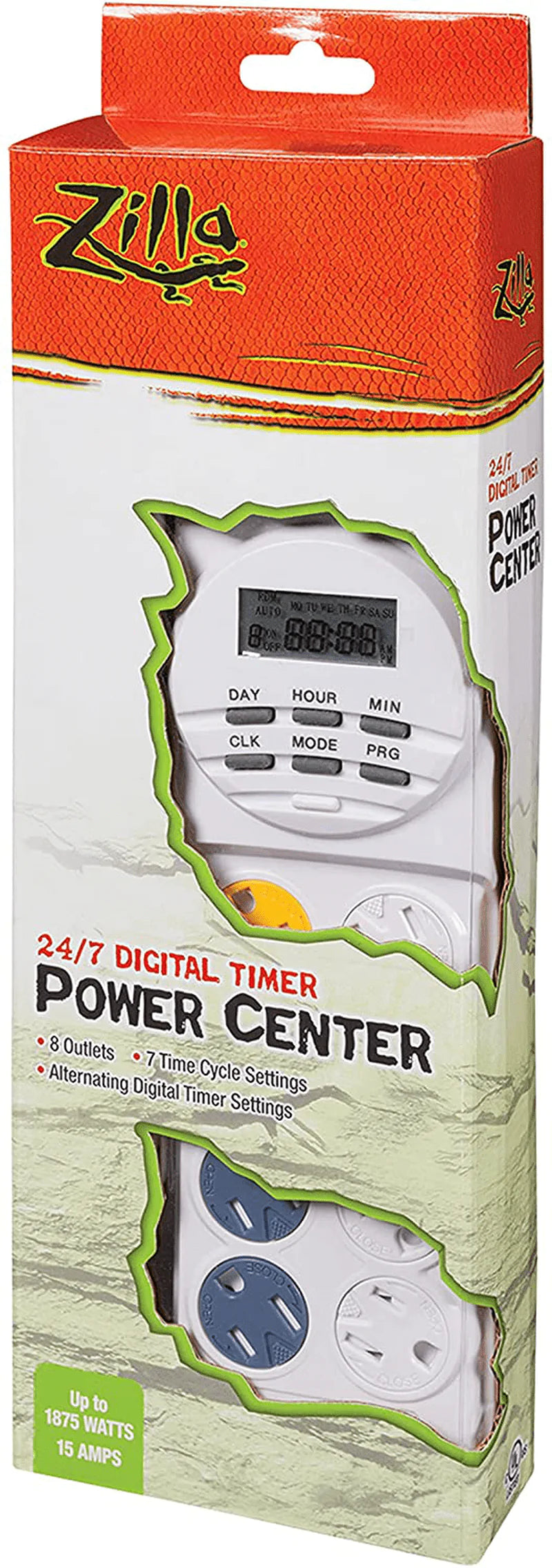 Zilla 24/7 Digital Timer Power Center Digital One Size Animals & Pet Supplies > Pet Supplies > Reptile & Amphibian Supplies > Reptile & Amphibian Habitat Accessories Zilla   