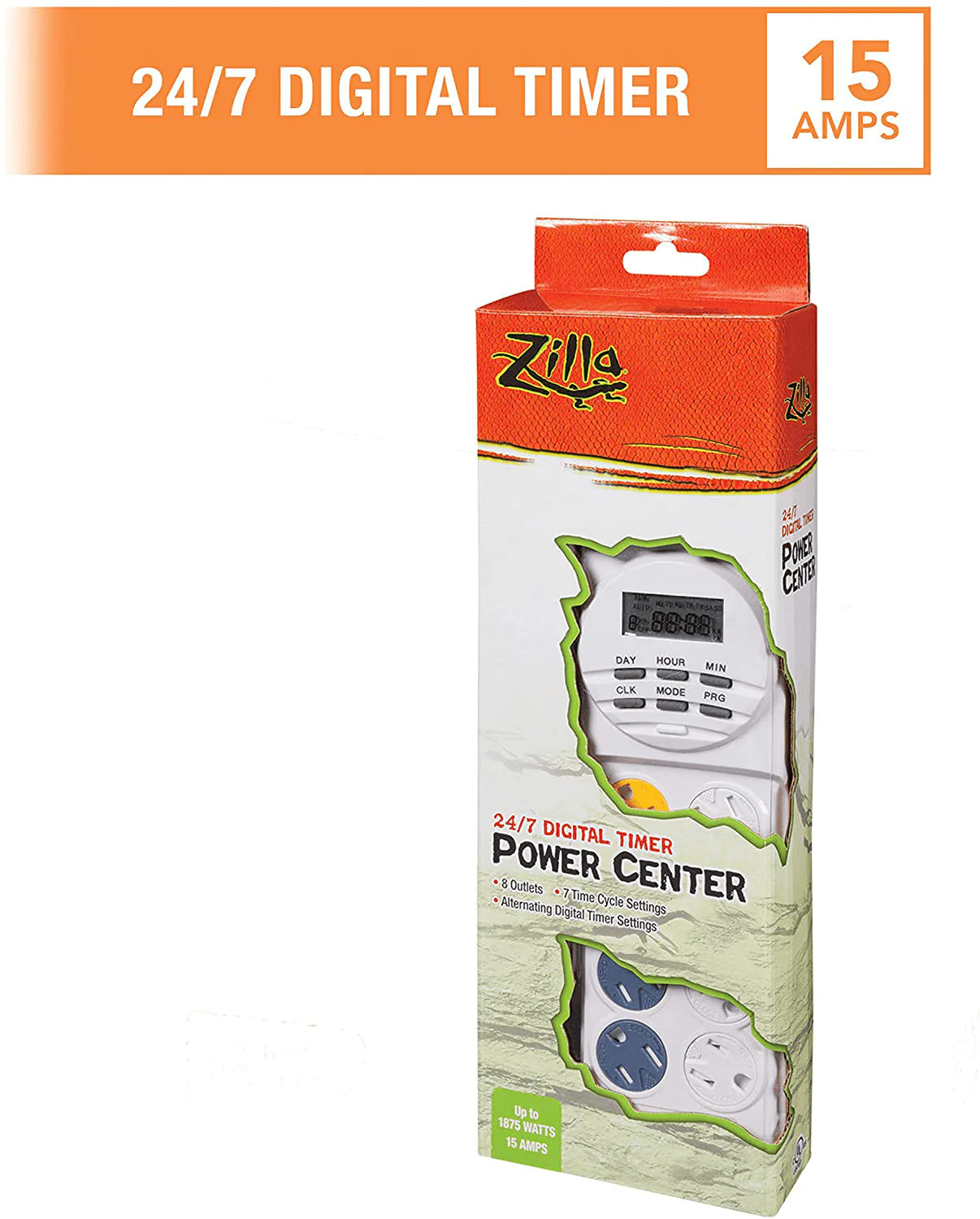 Zilla 24/7 Digital Timer Power Center Digital One Size Animals & Pet Supplies > Pet Supplies > Reptile & Amphibian Supplies > Reptile & Amphibian Habitat Accessories Zilla   