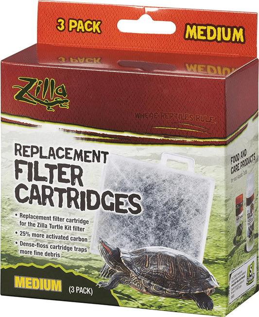 Zilla (4 Pack) Basking Platform Replacement Filter Cartridges for Aquarium (3 Filters per Pack)