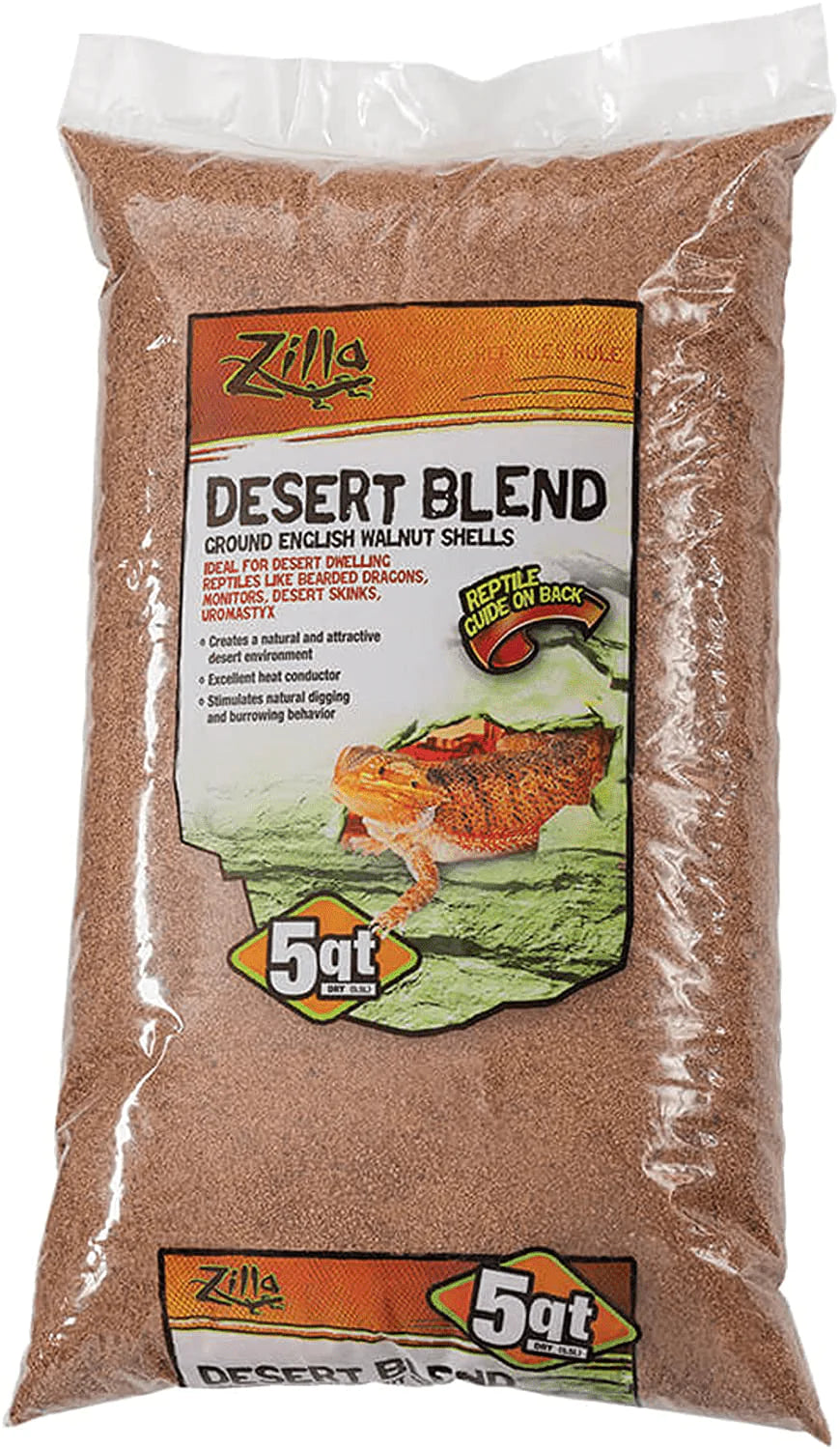Zilla Ground English Walnut Shells Desert Blend Animals & Pet Supplies > Pet Supplies > Reptile & Amphibian Supplies > Reptile & Amphibian Substrates Zilla Standard Packaging 5-Quart Bag 