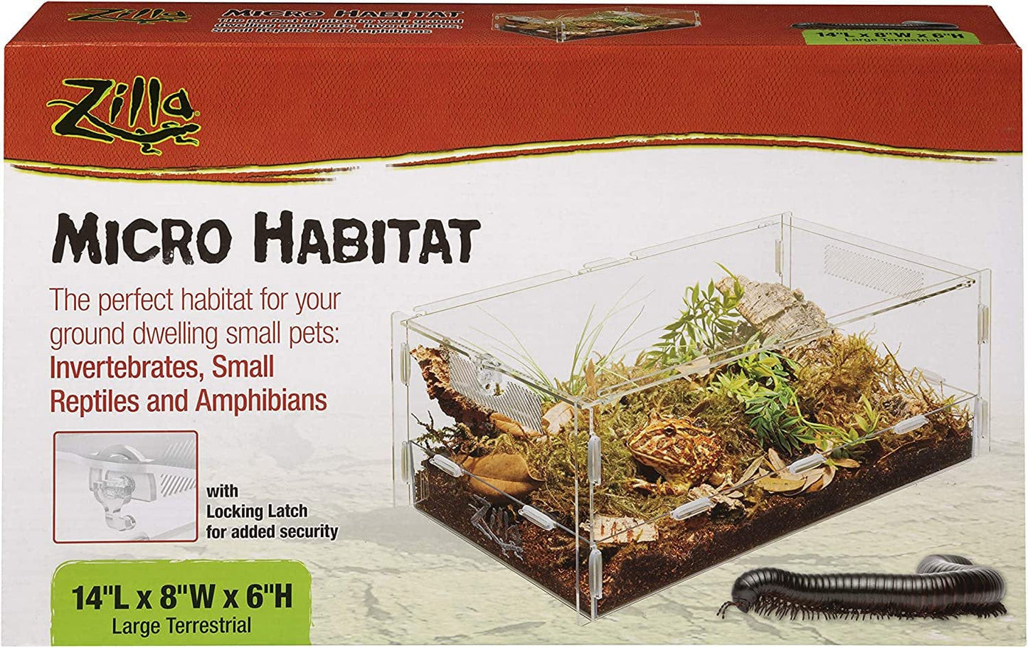 Zilla Micro Habitat Terrarium Enclosure for Small Tree Dwelling Reptiles, Amphibians, Spiders & Other Invertebrates, Small Animals & Pet Supplies > Pet Supplies > Small Animal Supplies > Small Animal Habitat Accessories '- XMGHTU -   