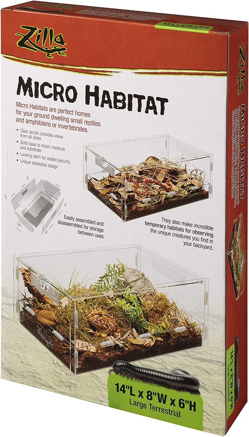 Zilla Micro Habitat Terrarium Enclosure for Small Tree Dwelling Reptiles, Amphibians, Spiders & Other Invertebrates, Small Animals & Pet Supplies > Pet Supplies > Small Animal Supplies > Small Animal Habitat Accessories '- XMGHTU -   