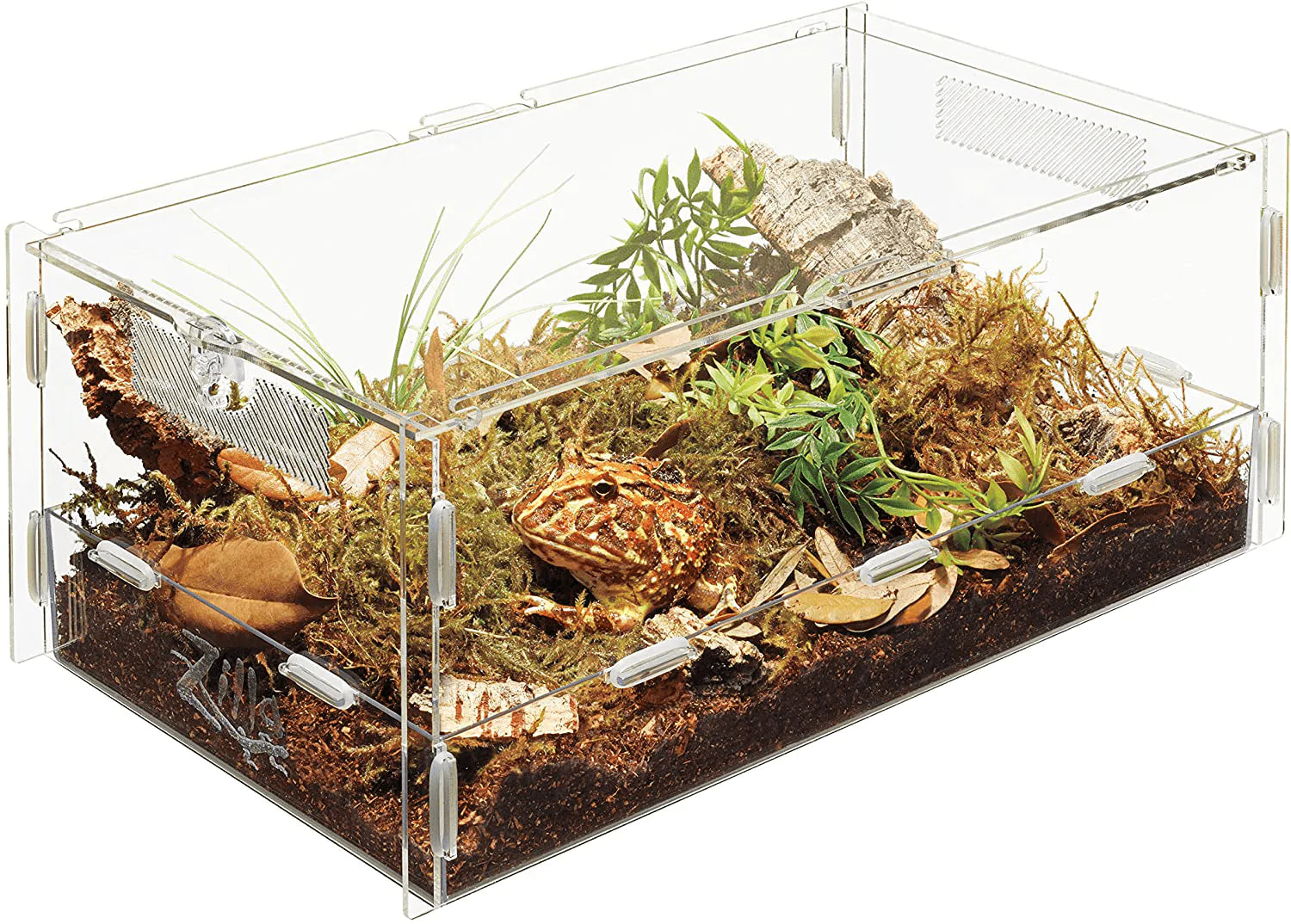 Zilla Micro Habitat Terrariums with Locking Latch Animals & Pet Supplies > Pet Supplies > Reptile & Amphibian Supplies > Reptile & Amphibian Substrates Central Garden & Pet Clear Terrestrial, Large