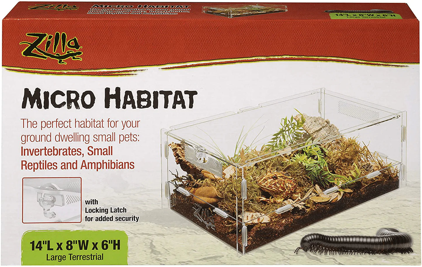 Zilla Micro Habitat Terrariums with Locking Latch Animals & Pet Supplies > Pet Supplies > Reptile & Amphibian Supplies > Reptile & Amphibian Substrates Central Garden & Pet   