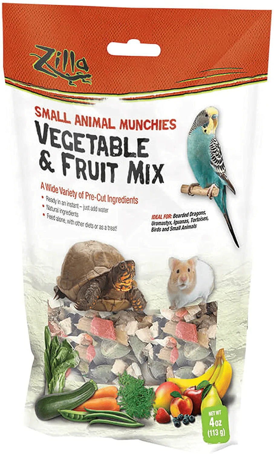 Zilla Reptile Food Munchies Vegetable & Fruit Mix, 4-Ounce Animals & Pet Supplies > Pet Supplies > Bird Supplies > Bird Treats Zilla   