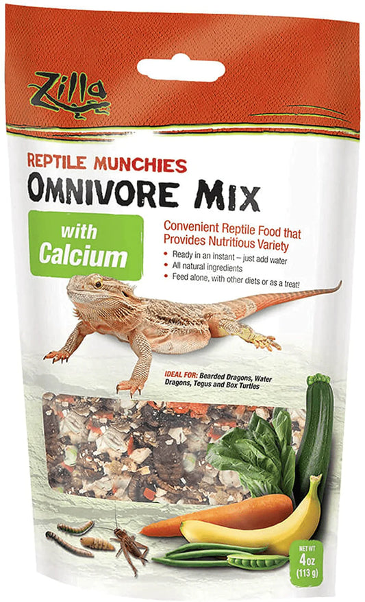 Zilla Reptile Munchies Omnivore with Calcium 4 Ounces Animals & Pet Supplies > Pet Supplies > Reptile & Amphibian Supplies > Reptile & Amphibian Substrates Zilla Standard Packaging Omnivore Mix 