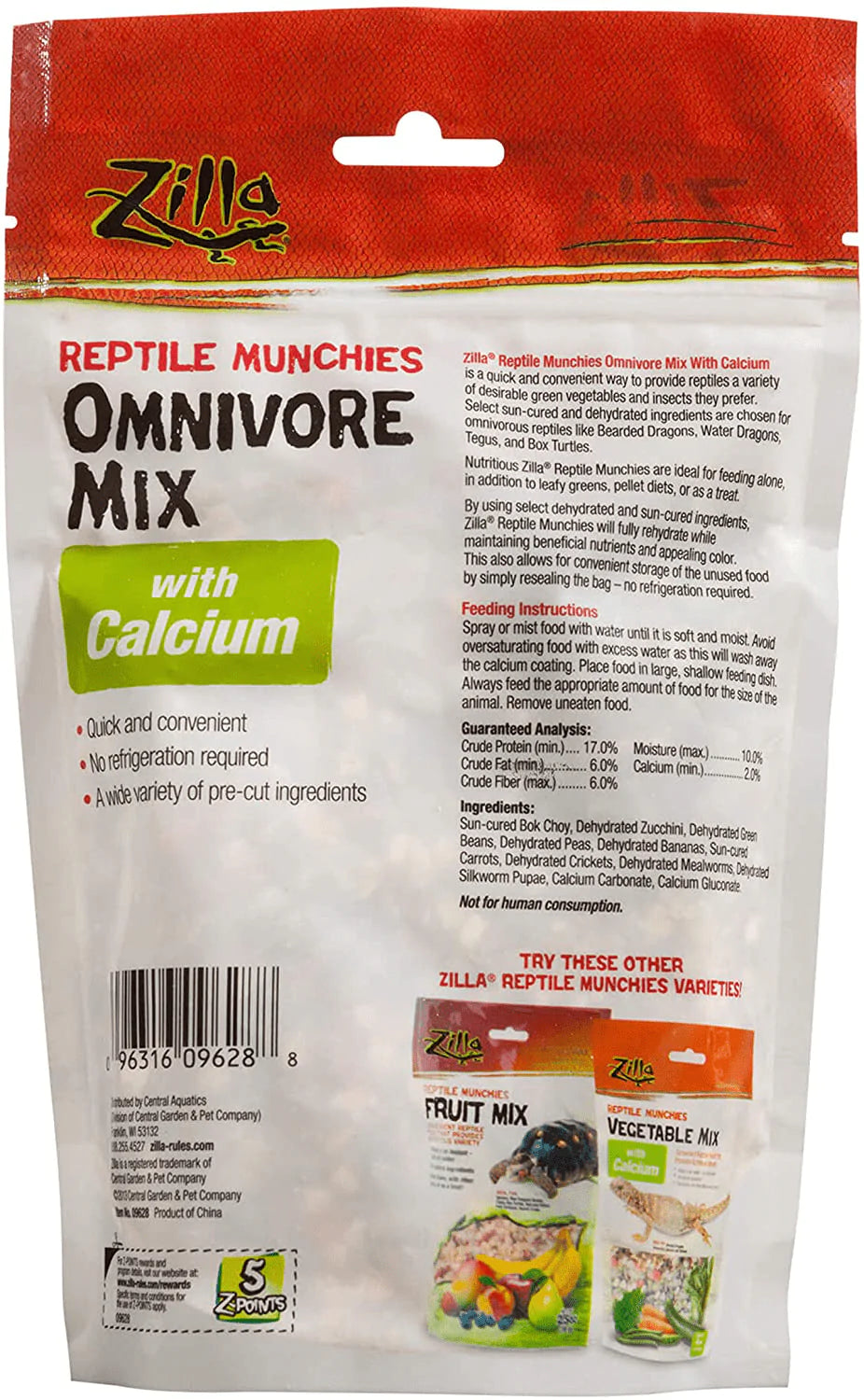 Zilla Reptile Munchies Omnivore with Calcium 4 Ounces Animals & Pet Supplies > Pet Supplies > Reptile & Amphibian Supplies > Reptile & Amphibian Habitat Accessories Zilla   