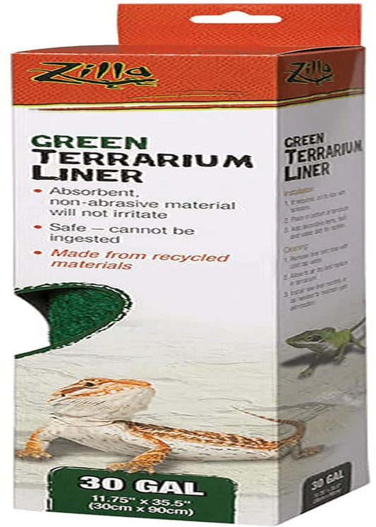 Zilla Reptile Terrarium Floor Liners Green 30/38/45 Gallon, 11.75" X 35.5" Animals & Pet Supplies > Pet Supplies > Reptile & Amphibian Supplies > Reptile & Amphibian Substrates Zilla   