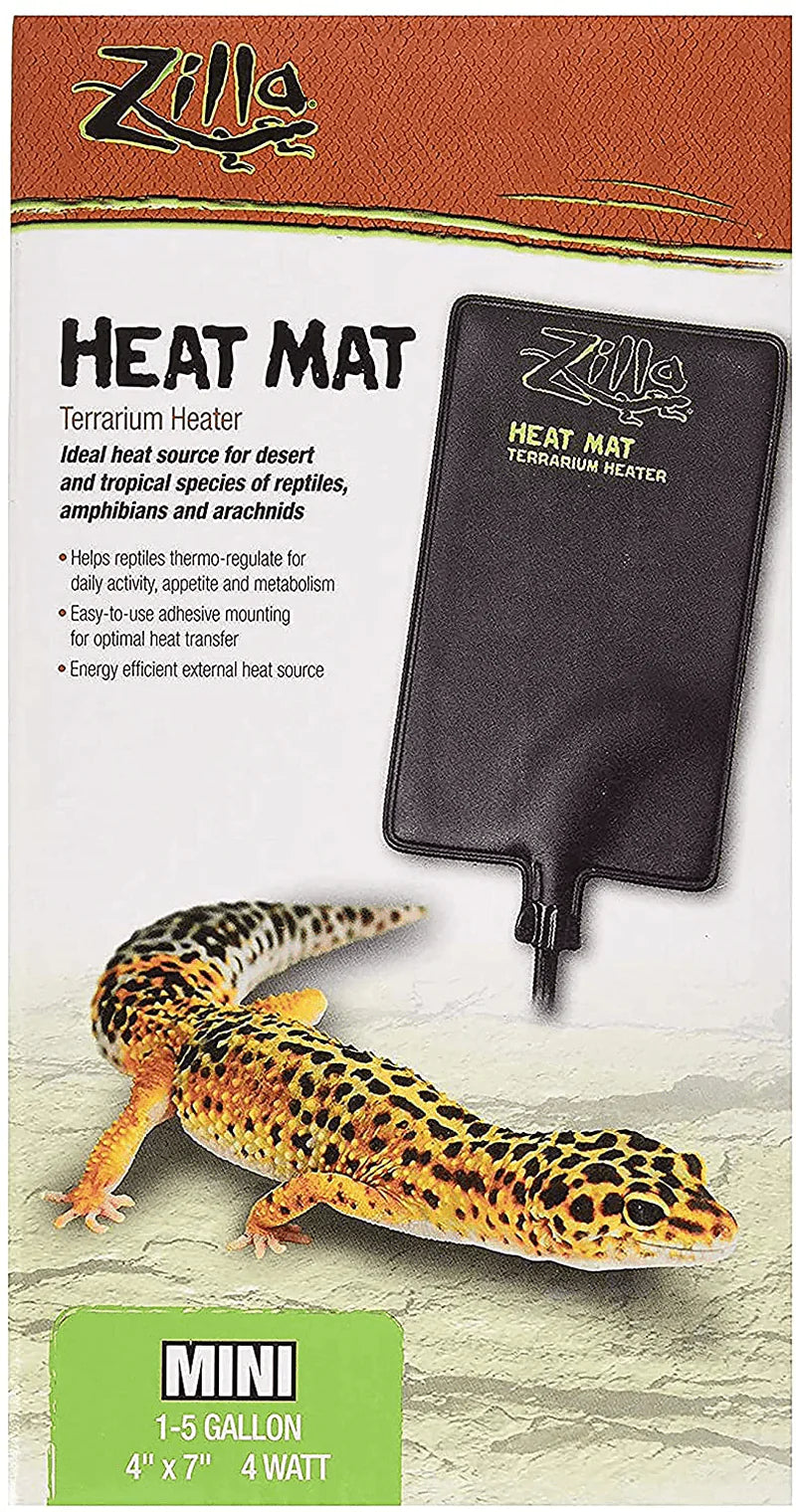 Zilla Reptile Terrarium Heat Mats Animals & Pet Supplies > Pet Supplies > Reptile & Amphibian Supplies > Reptile & Amphibian Substrates Zilla Mini , 4" x 7"  