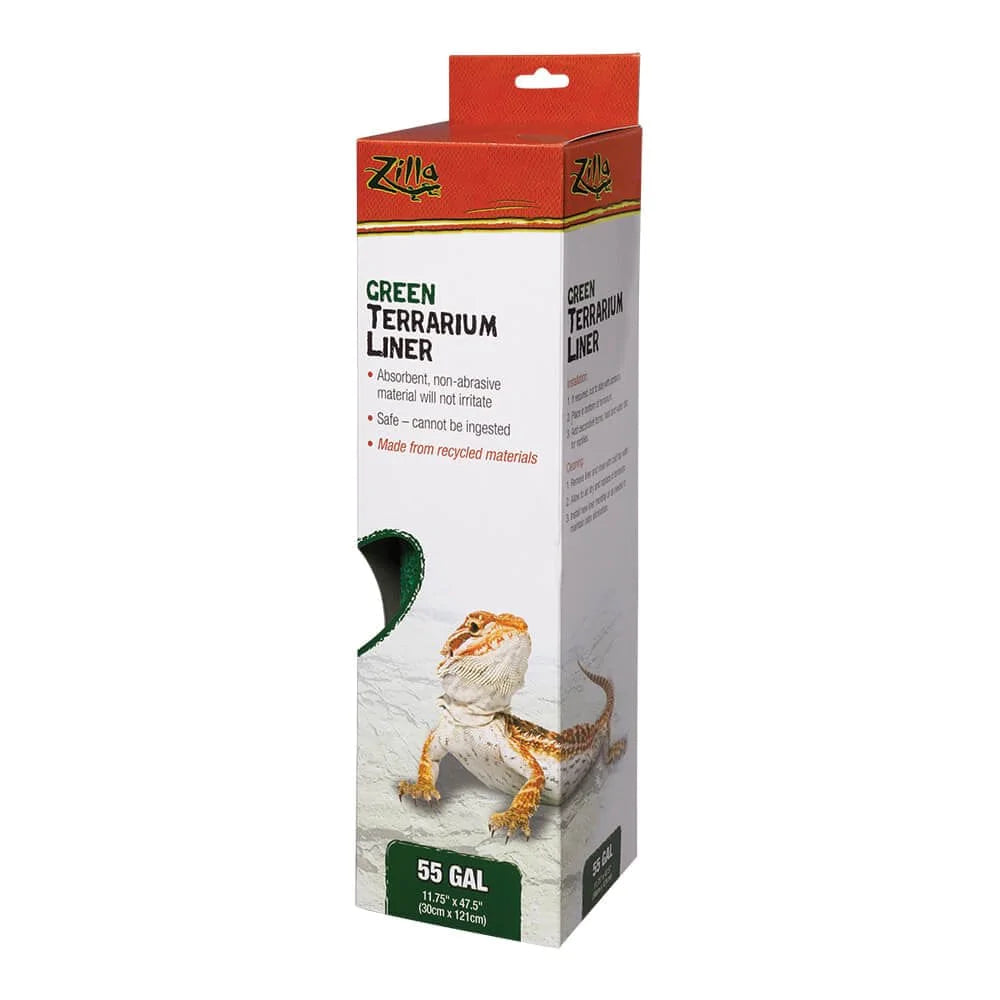 Zilla Substrate Terrarium Liner for Reptiles, Size 55 Green Animals & Pet Supplies > Pet Supplies > Fish Supplies > Aquarium Gravel & Substrates All Glass   