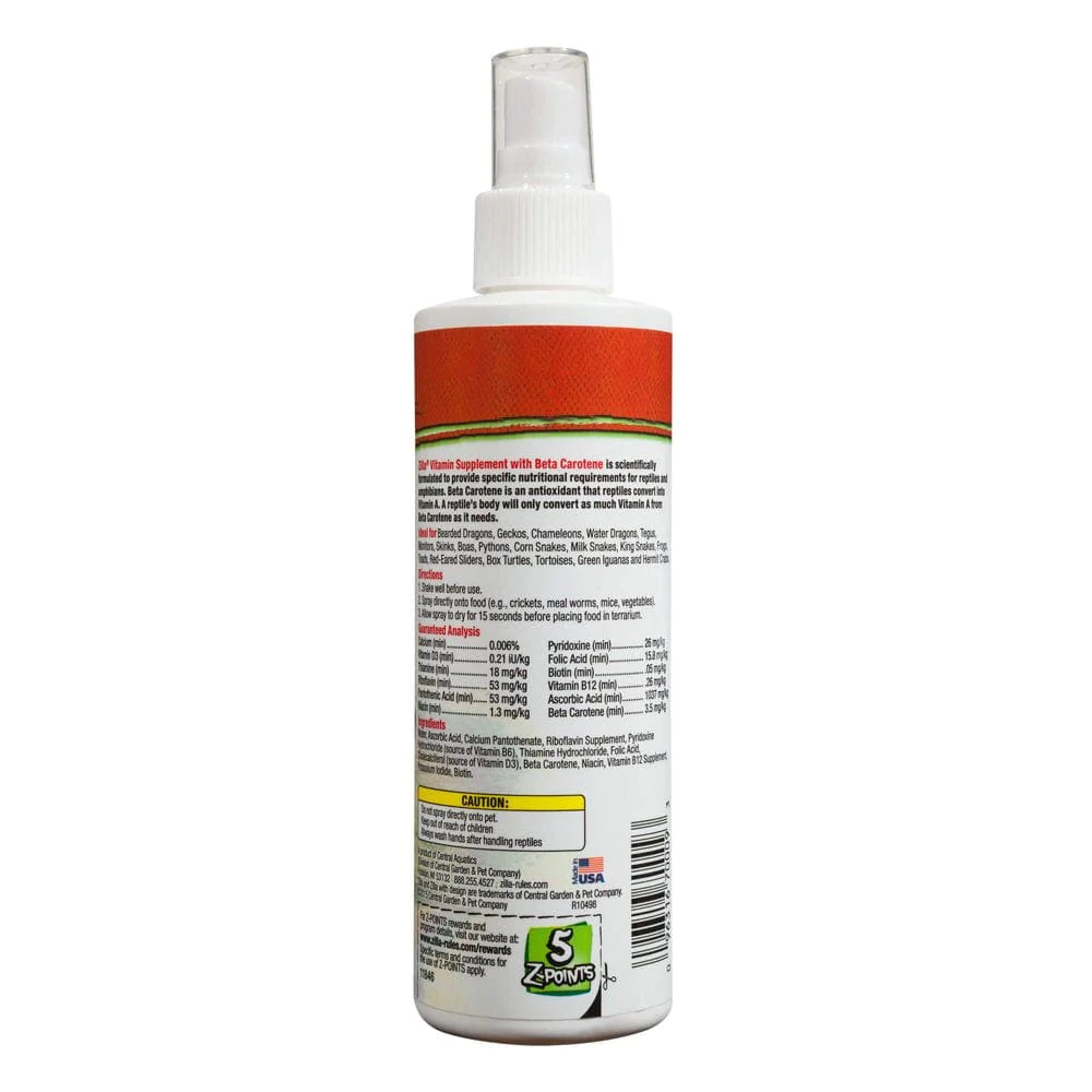 Zilla Vitamin Food Spray for Reptiles, 8Oz Animals & Pet Supplies > Pet Supplies > Reptile & Amphibian Supplies > Reptile & Amphibian Food All Glass   