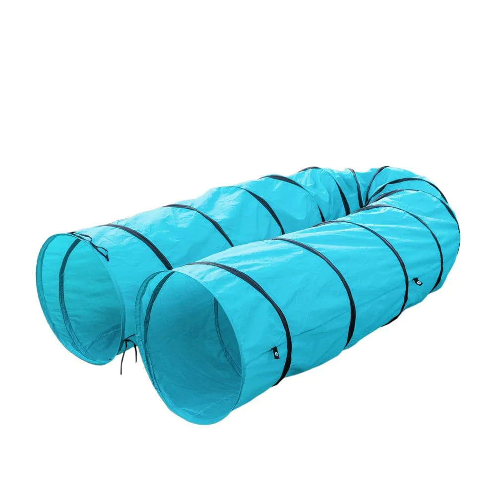 Zimtown 18' Dog Tunnel Training Tunnel Outdoor Agility and Obedience Training Exercise Runway Blue