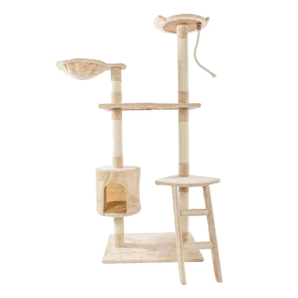 Zimtown 60'' H Cat Tree Tower Kitten Activity Condo, Beige Animals & Pet Supplies > Pet Supplies > Cat Supplies > Cat Furniture KOL PET   