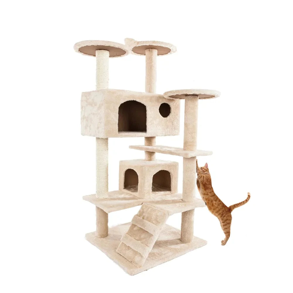 Zimtown 60'' H Cat Tree Tower Kitten Activity Condo, Beige Animals & Pet Supplies > Pet Supplies > Cat Supplies > Cat Furniture KOL PET M  