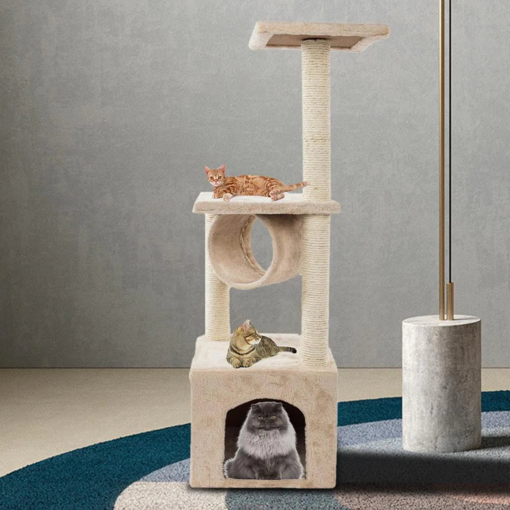 Zimtown 60'' H Cat Tree Tower Kitten Activity Condo, Beige Animals & Pet Supplies > Pet Supplies > Cat Supplies > Cat Furniture KOL PET S  