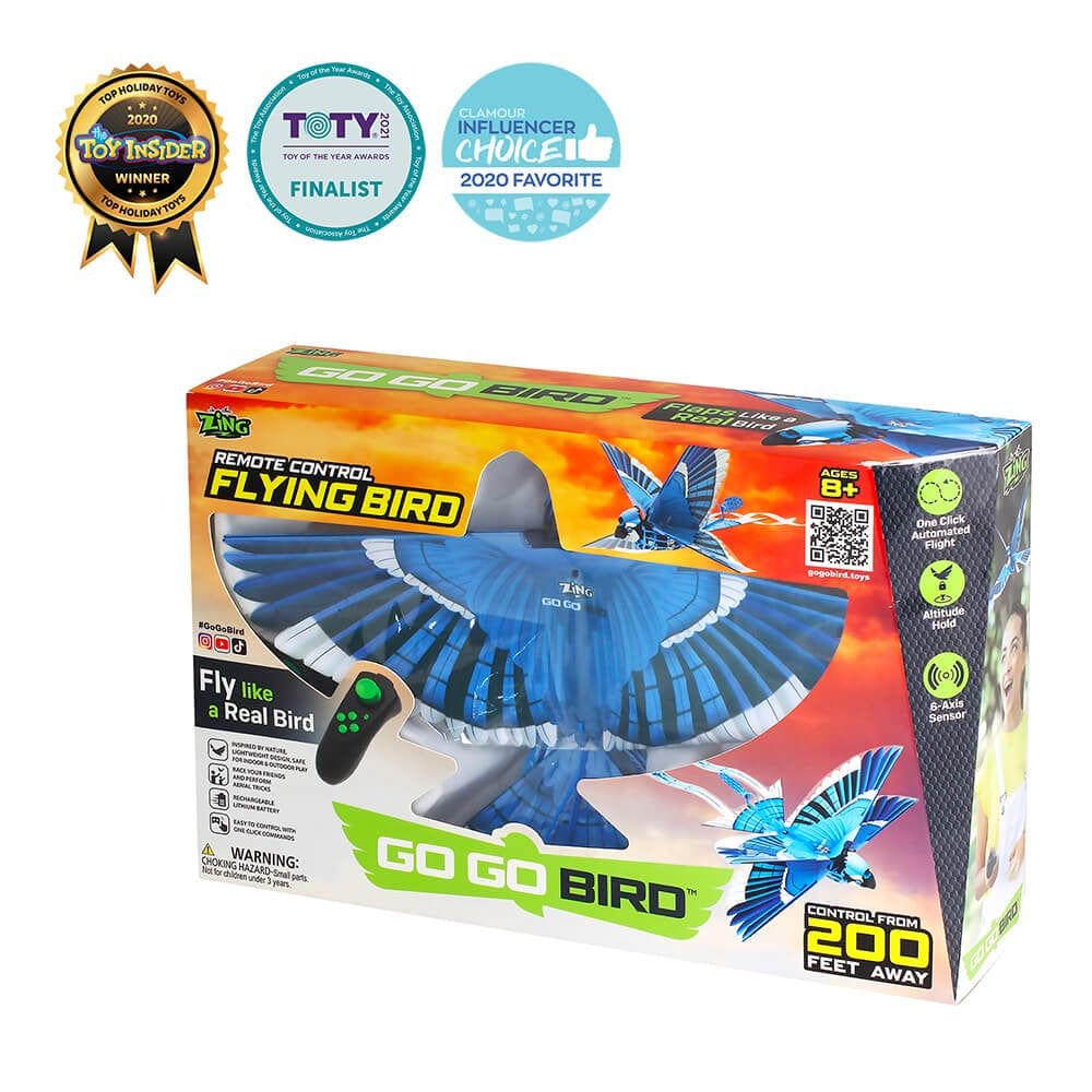 Zing Go Go Bird Blue Jay-Remote Control Flying Toy, Great Starting RC Toy for Boys and Girls Animals & Pet Supplies > Pet Supplies > Bird Supplies > Bird Toys Zing Toys   