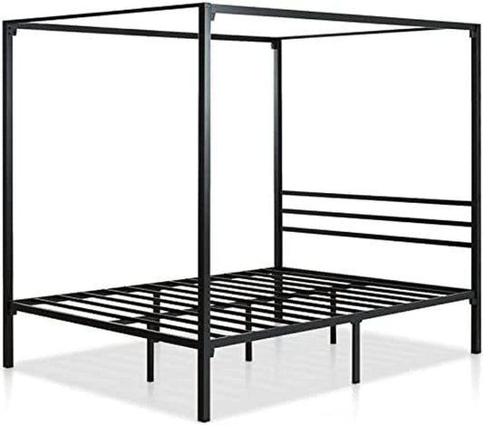 ZINUS Patricia Black Metal Canopy Platform Bed Frame / Mattress Foundation with Steel Slat Support / No Box Spring Needed / Easy Assembly, Full Animals & Pet Supplies > Pet Supplies > Dog Supplies > Dog Apparel Zinus Black Bed Frame Full