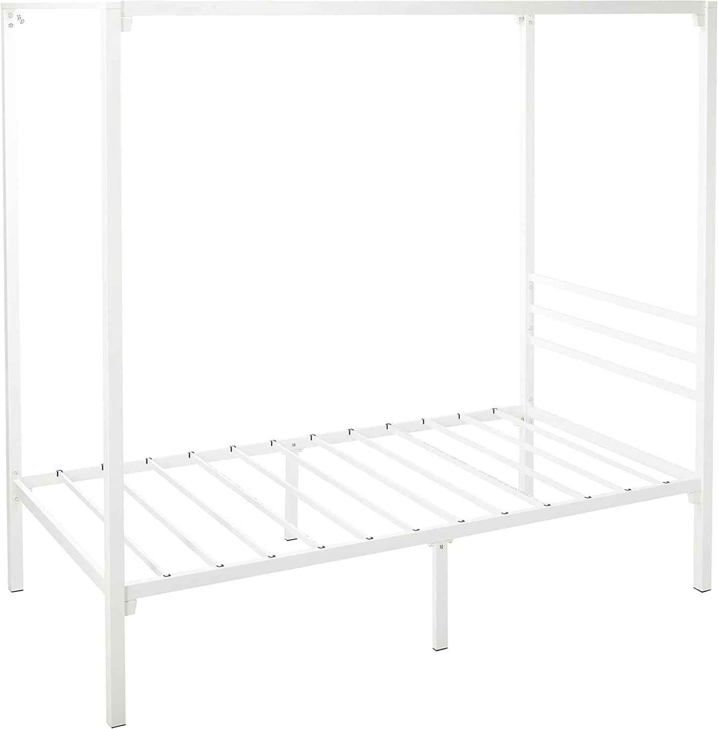 ZINUS Patricia Black Metal Canopy Platform Bed Frame / Mattress Foundation with Steel Slat Support / No Box Spring Needed / Easy Assembly, Full Animals & Pet Supplies > Pet Supplies > Dog Supplies > Dog Apparel Zinus White Bed Frame Twin