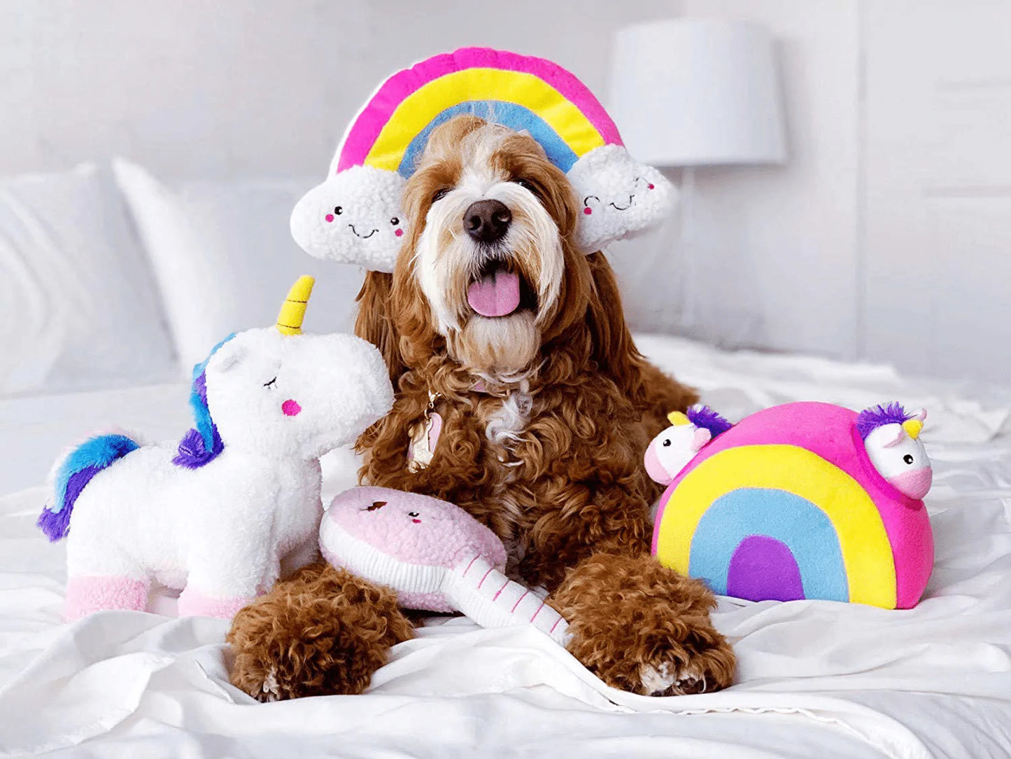 Zippypaws - Zippy Burrow Interactive Squeaky Hide and Seek Plush Dog Toy - Unicorns in Rainbow Animals & Pet Supplies > Pet Supplies > Dog Supplies > Dog Toys ZippyPaws   