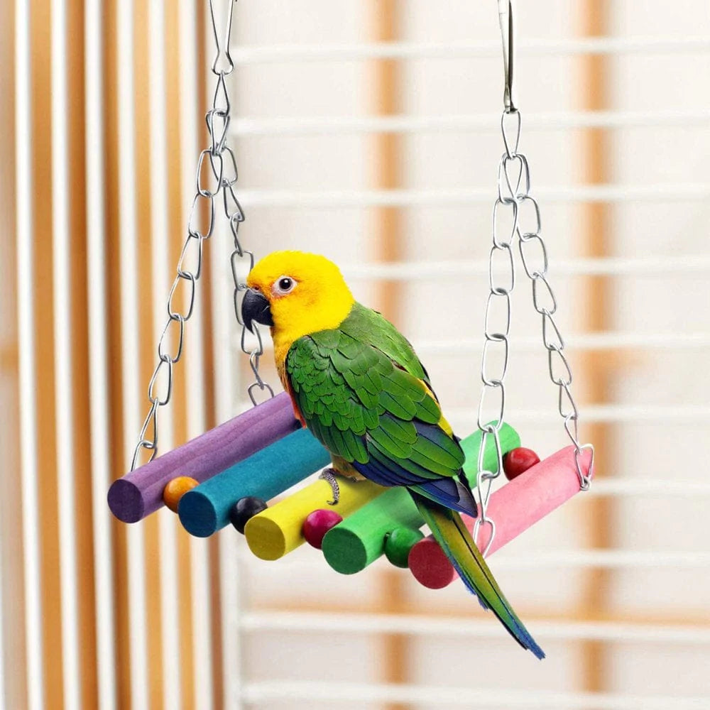 ZITA ELEMENT Bird Toys Parrots Toys 8 Pack Parakeets Cockatiels Swing Hanging Bell Hammock Toy Animals & Pet Supplies > Pet Supplies > Bird Supplies > Bird Toys ZITA ELEMENT   