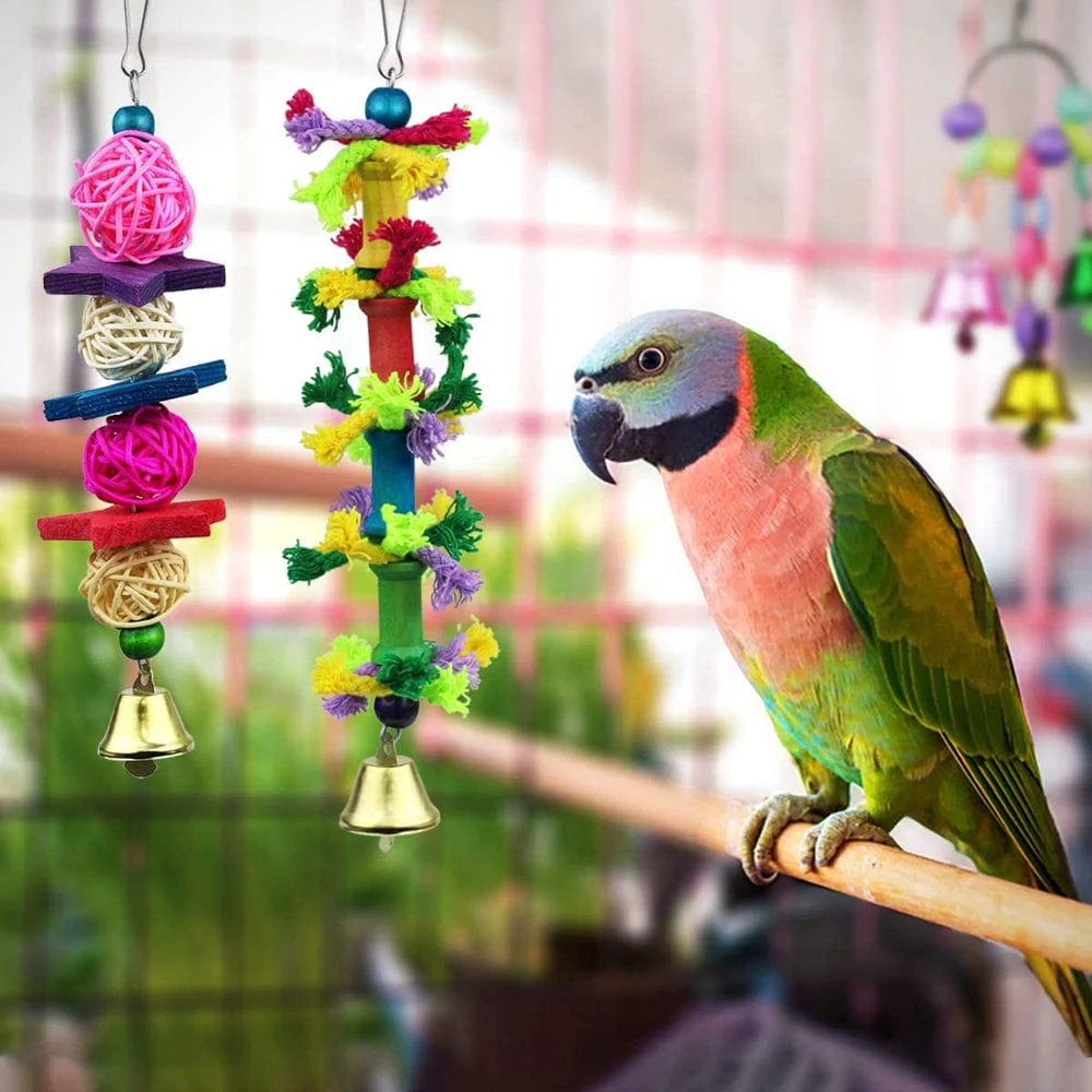 ZITA ELEMENT Bird Toys Parrots Toys 8 Pack Parakeets Cockatiels Swing Hanging Bell Hammock Toy Animals & Pet Supplies > Pet Supplies > Bird Supplies > Bird Toys ZITA ELEMENT   