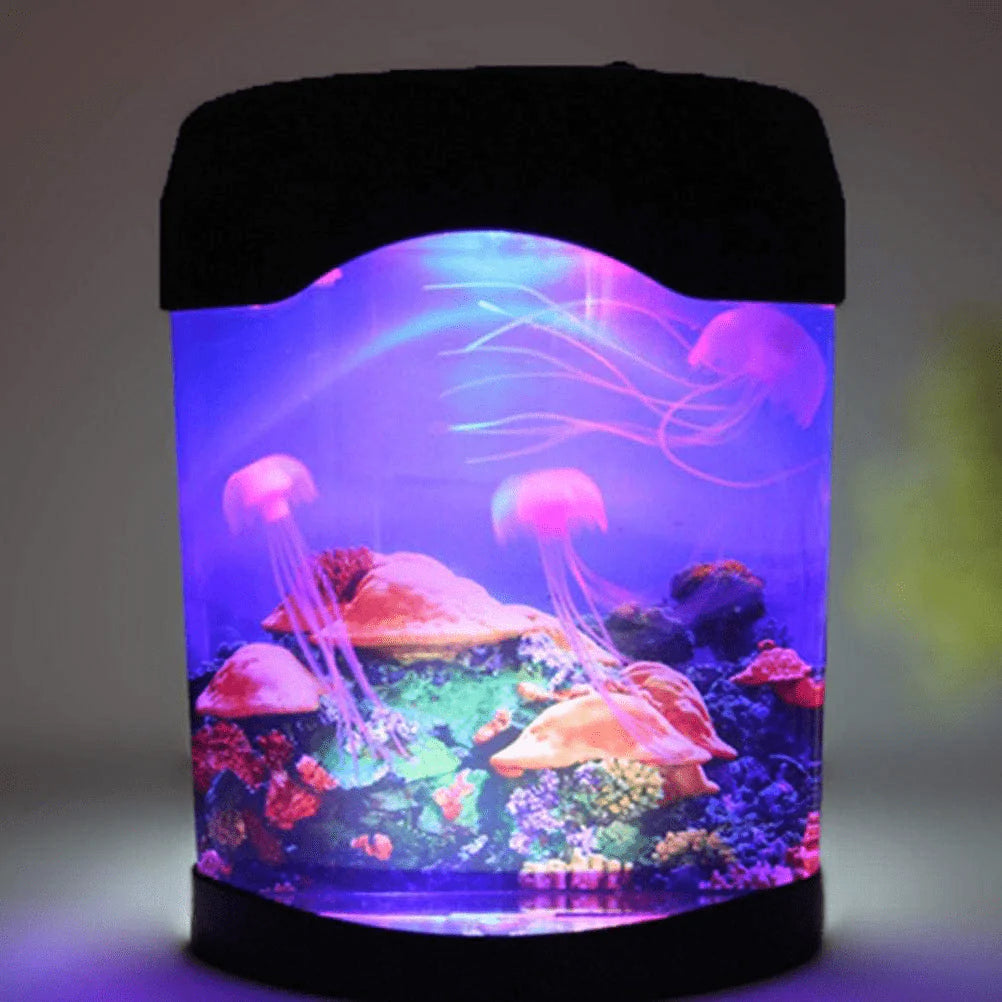 ZJING Fish Tank, Aquarium Tank Kit with LED Lighting, Mini Aquarium Artificial Fish Tank with Moving Fish Animals & Pet Supplies > Pet Supplies > Fish Supplies > Aquarium Lighting ZJING   