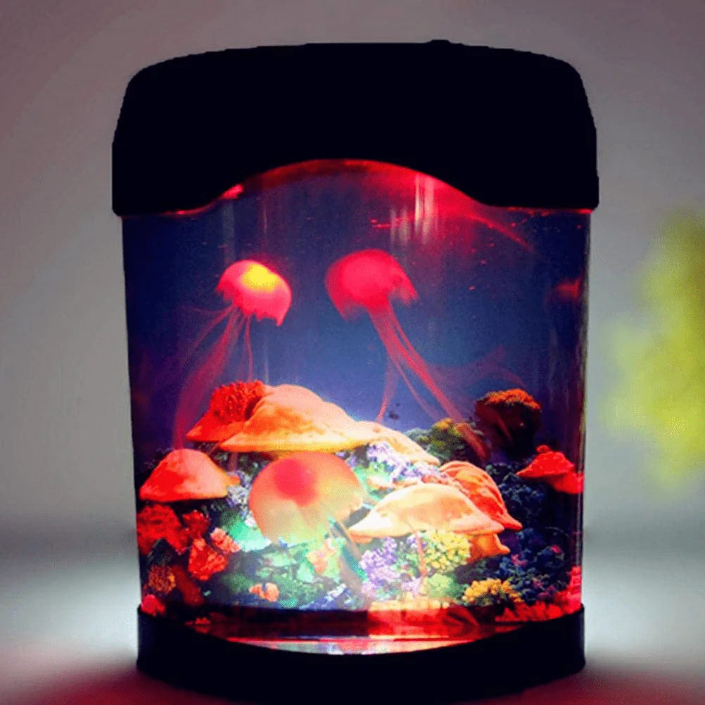 ZJING Fish Tank, Aquarium Tank Kit with LED Lighting, Mini Aquarium Artificial Fish Tank with Moving Fish Animals & Pet Supplies > Pet Supplies > Fish Supplies > Aquarium Lighting ZJING   