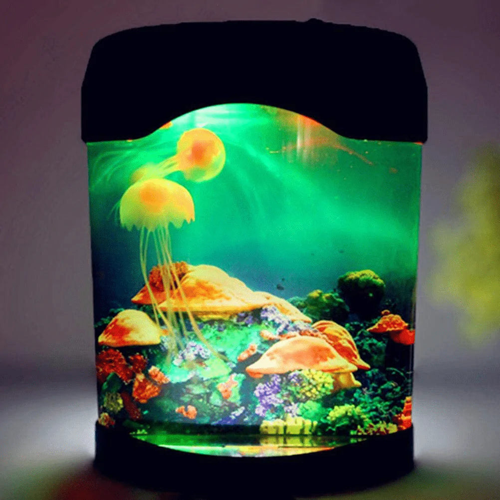 ZJING Fish Tank, Aquarium Tank Kit with LED Lighting, Mini Aquarium Artificial Fish Tank with Moving Fish Animals & Pet Supplies > Pet Supplies > Fish Supplies > Aquarium Lighting ZJING   