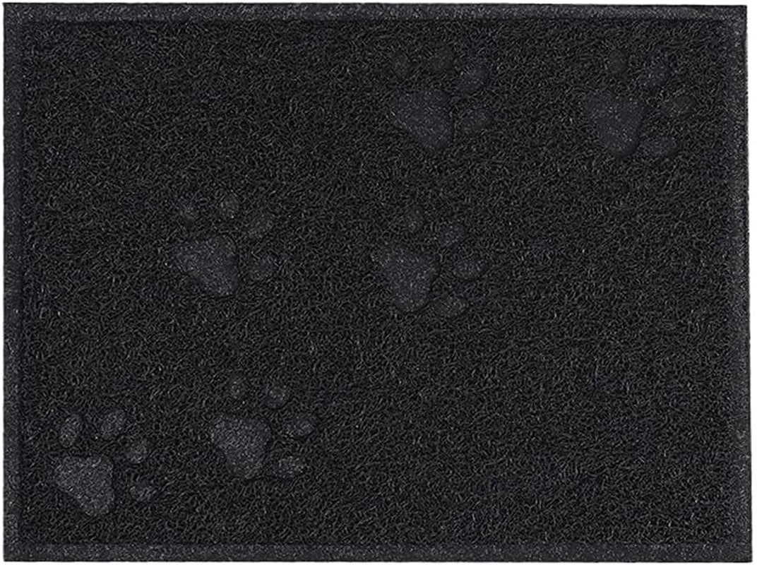 Zkovecen Cat Litter Mat Paw Print Feeding Bowl Placemat Cat Bed Pads Non-Slip Waterproof Litter Trapping Mat from Box and Cats Scatter Control Soft on Cat Paw Mat Easy to Clean Mat Animals & Pet Supplies > Pet Supplies > Cat Supplies > Cat Litter Box Mats Zkovecen Black Square 