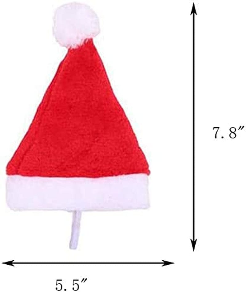 Zmmyuluo Pet Christmas Hats 4 Pcs Cat Santa Hats 5.5 Inch X7.8 Inch Pet Hats Dog Cat Pet Santa Hats for Cat Puppy Dog, Red Christmas Hats, (HF-TD) Animals & Pet Supplies > Pet Supplies > Dog Supplies > Dog Apparel Yummluo   