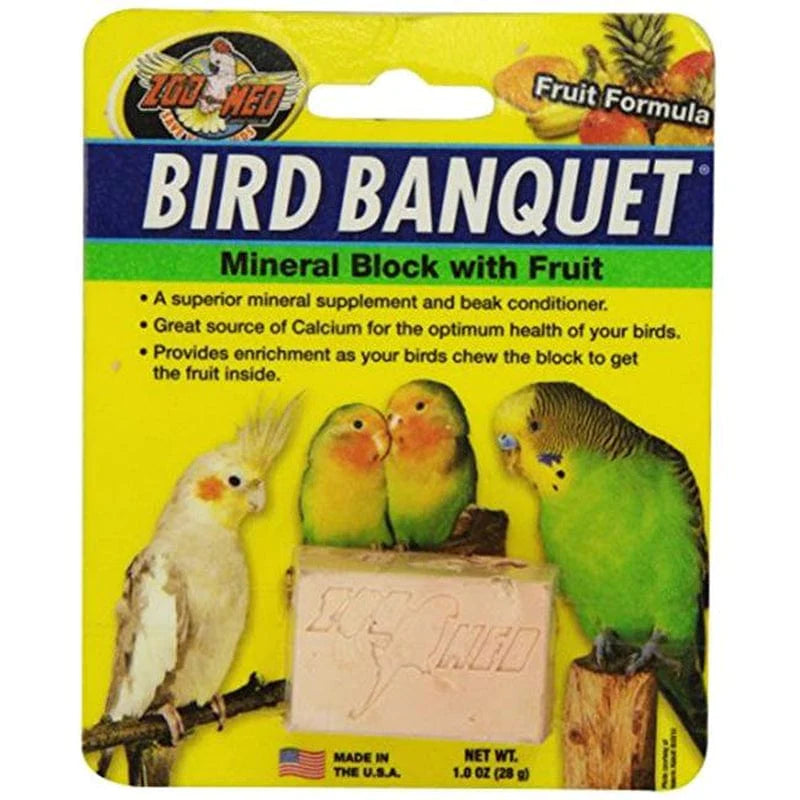 Zoo 976619 1 Oz Bird Banquet Fruit Mineral Block - Small Animals & Pet Supplies > Pet Supplies > Bird Supplies > Bird Treats QUMU INC   