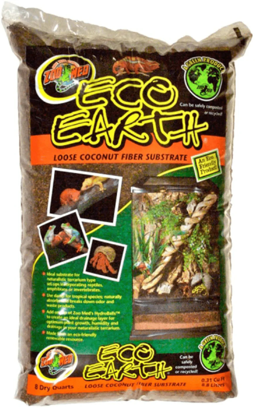 Zoo Med (2 Pack) Eco Earth Loose Coconut Fiber Substrate for Reptiles 8 Quarts