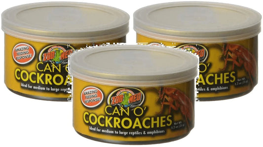 Zoo Med 3 Pack of Can O' Cockroaches, 1.2 Ounces Each