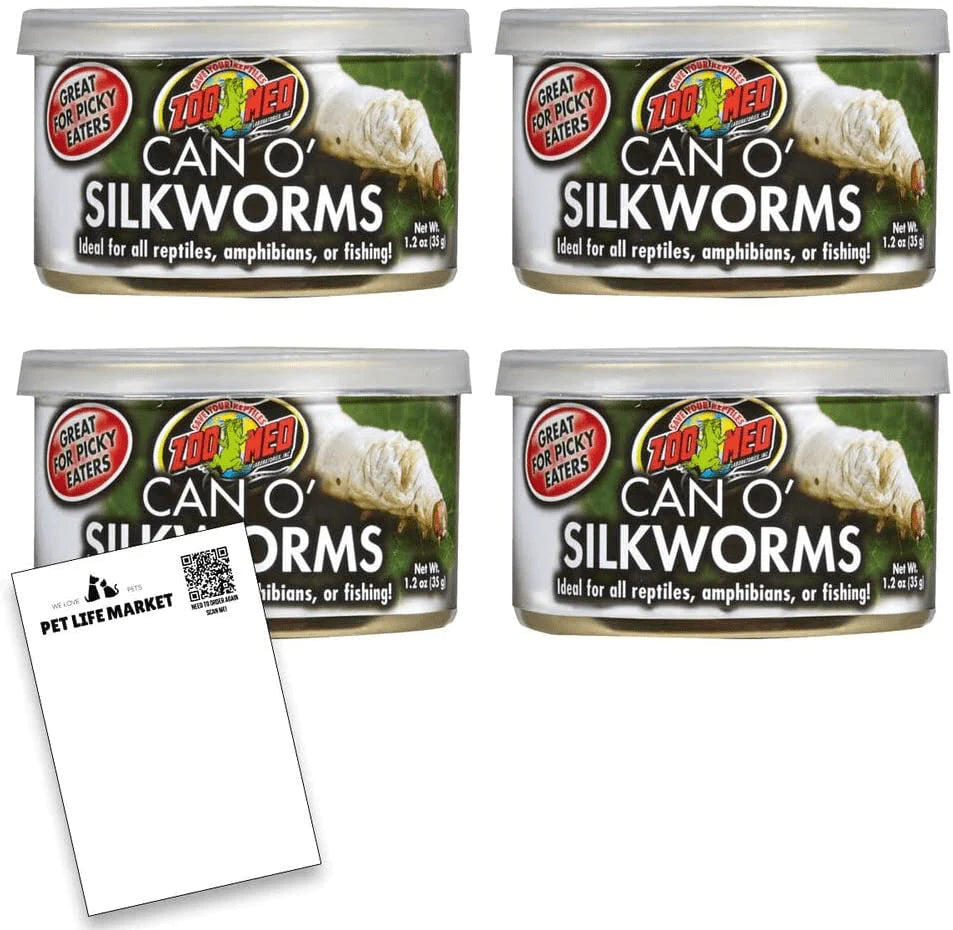 Zoo Med 4 Pack of Can O' Silkworms, 1.2 Ounces per Can Animals & Pet Supplies > Pet Supplies > Reptile & Amphibian Supplies > Reptile & Amphibian Food PLM   