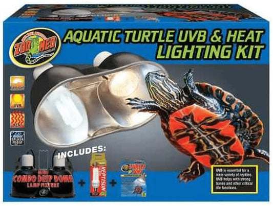 Zoo Med Aquatic Turtle UVB Heat Lighting Kit Animals & Pet Supplies > Pet Supplies > Reptile & Amphibian Supplies > Reptile & Amphibian Habitat Heating & Lighting Zoo Med   