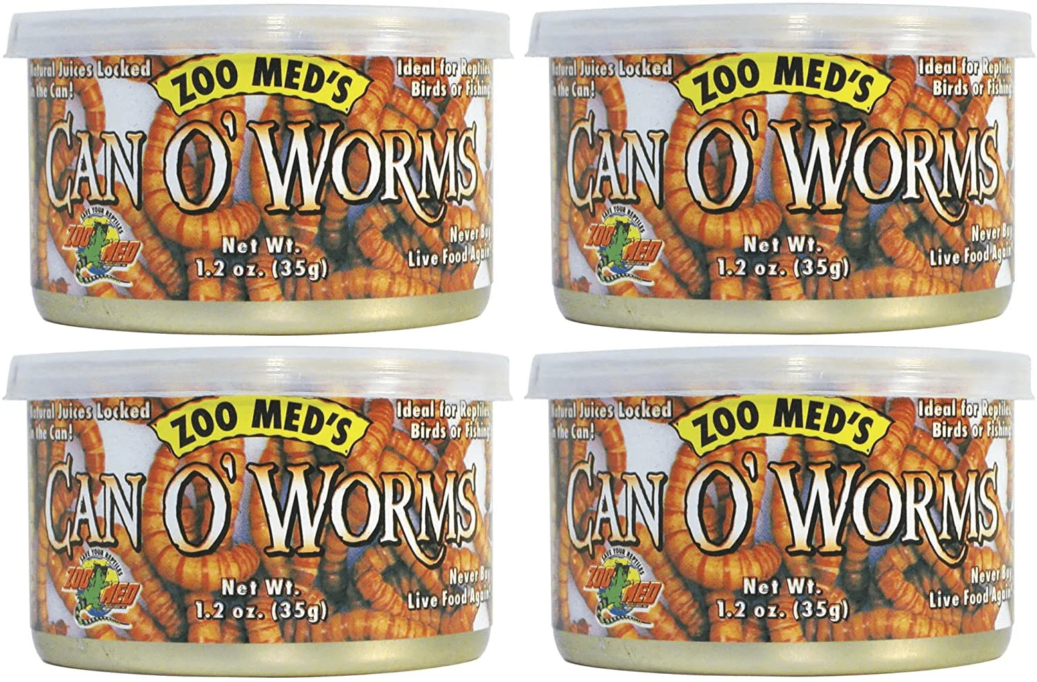 Zoo Med Can O' Worms 1.2 Oz - Pack of 4 Animals & Pet Supplies > Pet Supplies > Reptile & Amphibian Supplies > Reptile & Amphibian Food Zoo Med   