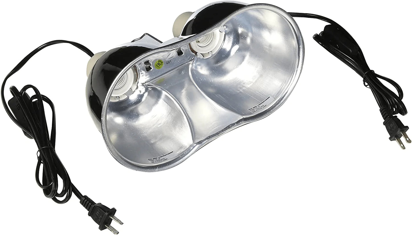 Zoo Med Combo Mini Deep Dome Clamp Lamp Fixture 2 X 5-1/2 Inch Deep Domes