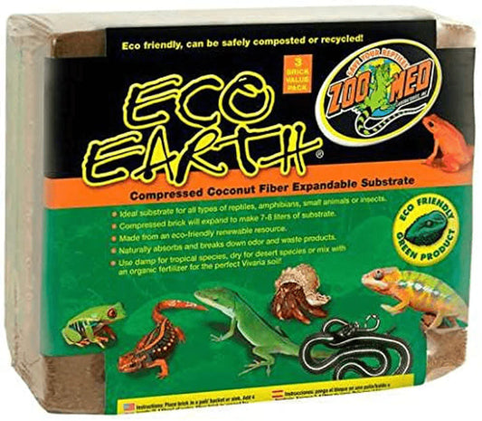 Zoo Med Eco Earth (3 Pack) Animals & Pet Supplies > Pet Supplies > Reptile & Amphibian Supplies > Reptile & Amphibian Substrates Zoo Med   