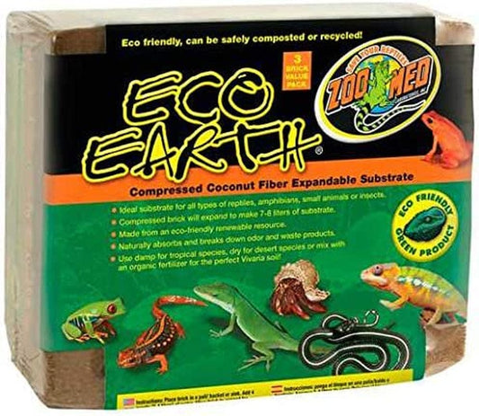 Zoo Med Eco Earth (3 Pack) Animals & Pet Supplies > Pet Supplies > Reptile & Amphibian Supplies > Reptile & Amphibian Substrates Rehoboth Tradings LLC   