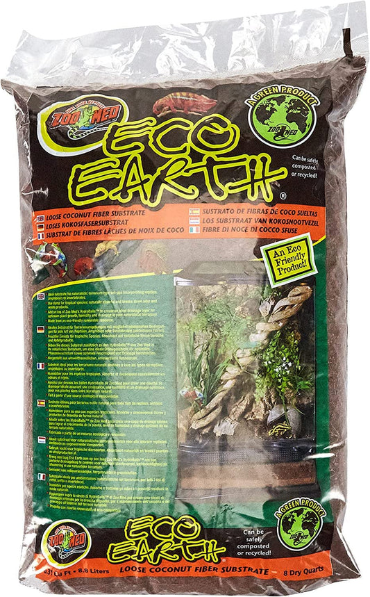 Zoo Med Eco Earth Loose Coconut Fiber Substrate, 8 Quarts Animals & Pet Supplies > Pet Supplies > Reptile & Amphibian Supplies > Reptile & Amphibian Substrates Zoo Med Size: 8 q (8.8 L) Loose  
