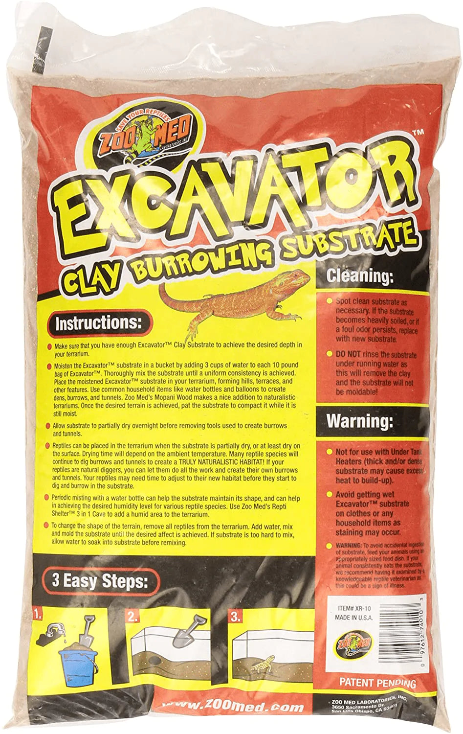 Zoo Med Excavator Clay Burrowing Substrate, 10 Pounds Animals & Pet Supplies > Pet Supplies > Reptile & Amphibian Supplies > Reptile & Amphibian Substrates Zoo Med   