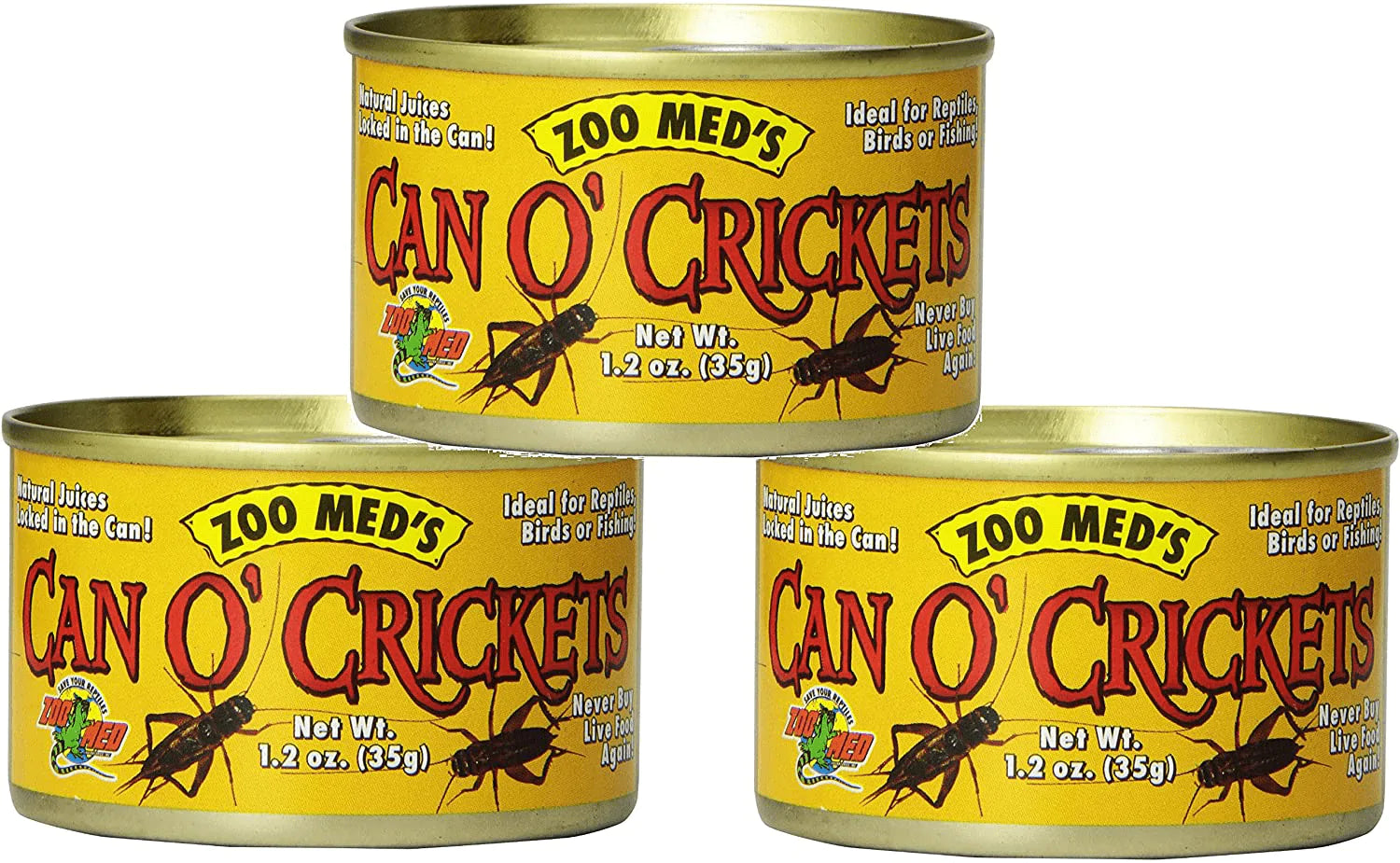 Zoo Med Laboratories Can O Crickets Pet Food, 1.2 Ounce Each (3 Pack) Animals & Pet Supplies > Pet Supplies > Reptile & Amphibian Supplies > Reptile & Amphibian Food Zoo Med   