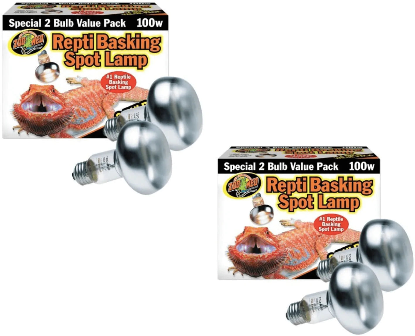Zoo Med Repti Basking Spot Bulb 100W - 4 Bulbs Total (2 Pack with 2 Bulbs per Pack)