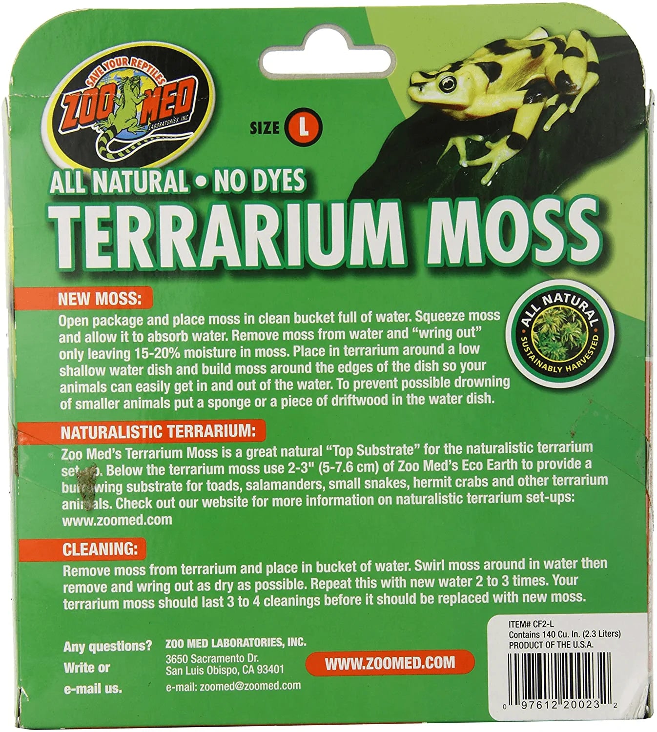 Zoo Med Terrarium Moss 15 to 20 Gallon Animals & Pet Supplies > Pet Supplies > Reptile & Amphibian Supplies > Reptile & Amphibian Substrates Zoo Med Laboratories   