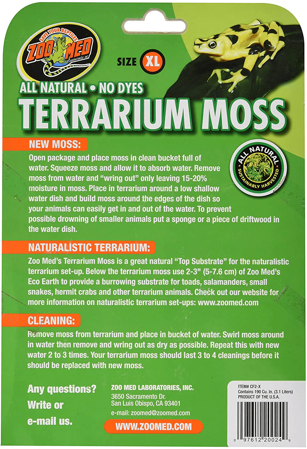 Zoo Med Terrarium Moss 30-40 Gallons Animals & Pet Supplies > Pet Supplies > Reptile & Amphibian Supplies > Reptile & Amphibian Substrates Zoo Med   