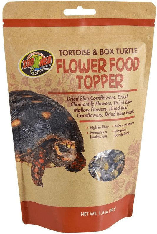 Zoo Med Tortoise & Box Turtle Flower Food Topper 1.4 Oz - Pack of 4